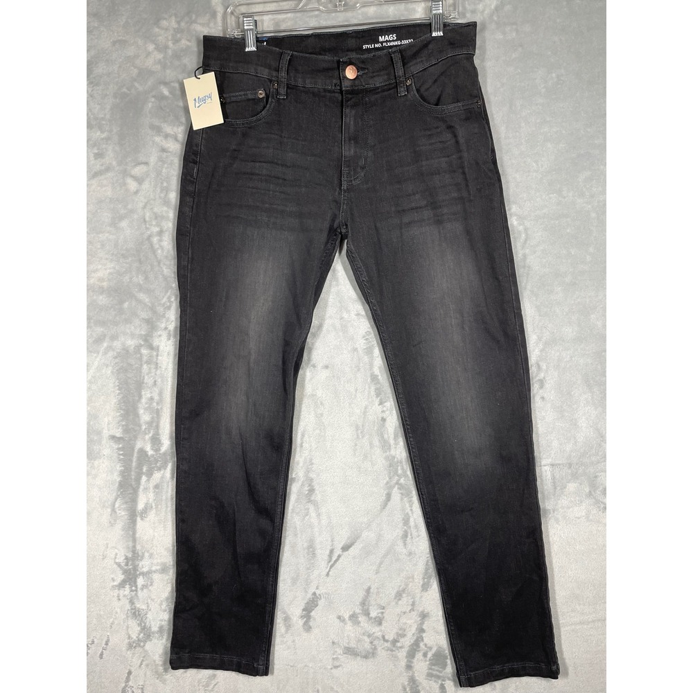 Mugsy Mags Mens 33x32 Faded Black Stretch Slim Straight Jeans FLX4NKG NWT